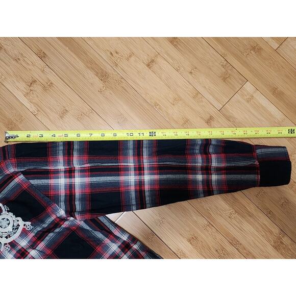 Ralph Lauren Sport Shirt Womens 12 Red Plaid Embroider Crest Flannel Classic Fit - Picture 8 of 11